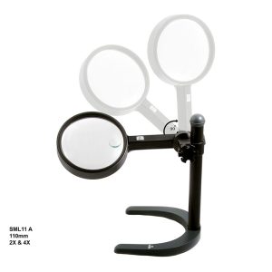 ذره بین و لوپ پایه دار رومیزی SML11A چراغدار 2X-4X