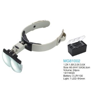 ذره بین و لوپ دورسری چراغ دار MG81002 LED 1/2X-1/8X-2/5X-3/5X